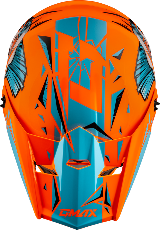 YOUTH MX-46Y UNSTABLE HELMET HI VIS ORANGE/BLUE YL D3465212 image 3