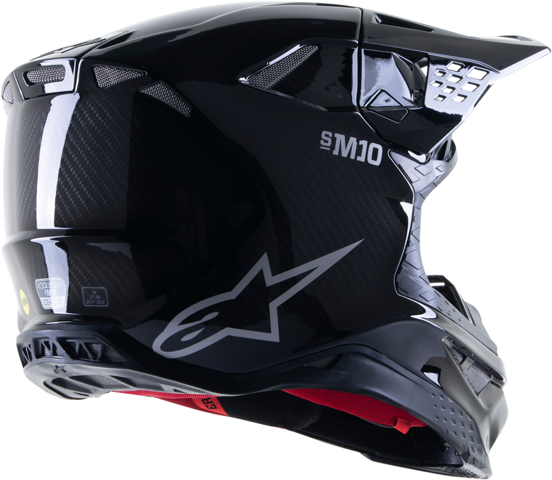 Load image into Gallery viewer, SUPERTECH S-M10 SOLID HELMET BLACK GLOSSY/CARBON XS 8300323-1188-XS image 2
