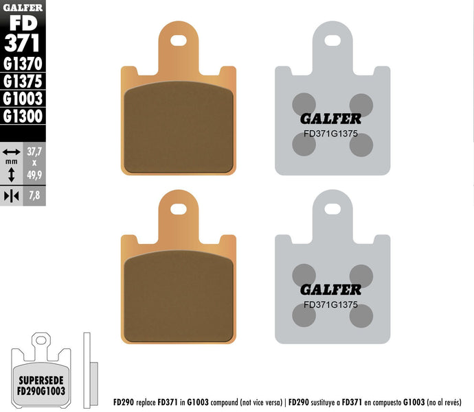 BRAKE PADS SINTERED CERAMIC FD371G1375 FD371G1375 image 1