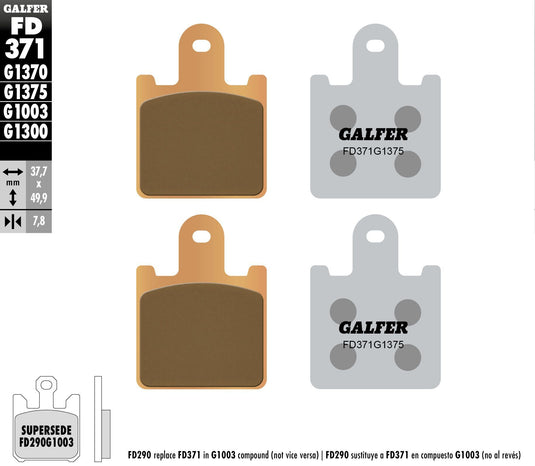 BRAKE PADS SINTERED CERAMIC FD371G1375 FD371G1375 image 1