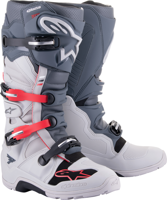 TECH 7 ENDURO BOOTS LT GREY/DRK GREY/BT RD SZ 7 2012114-9204-7 image 1