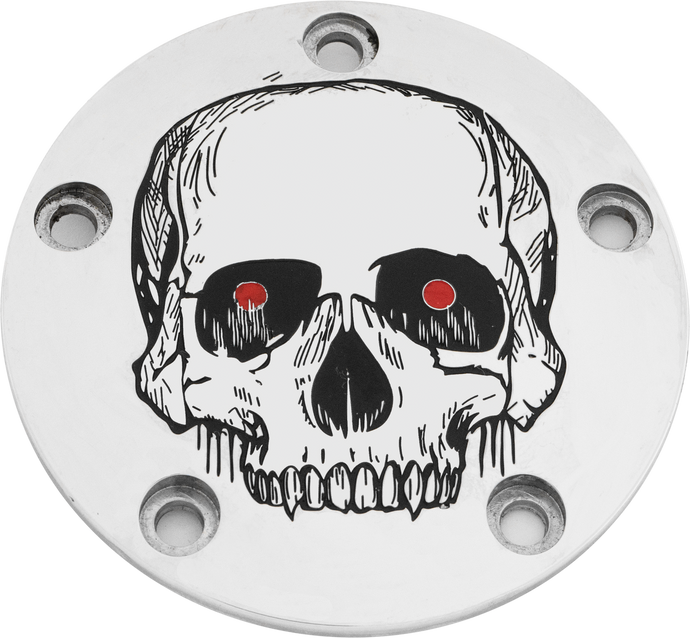TC TIMER COVER SKULL CHROME SKUL33-04 image 1