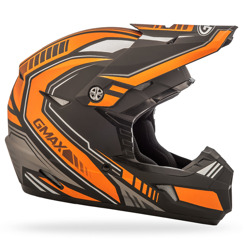 Load image into Gallery viewer, YOUTH MX-46Y OFF-ROAD UNCLE HELMET MATTE BLACK/ORANGE YL G3467252 F.TC-6 image 2
