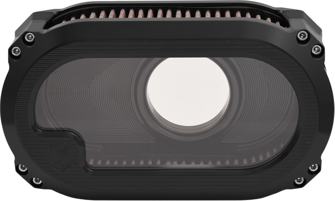 NXT LVL M8 AIR CLEANER W/GLASS BLACK W/BLACK NXT-01B image 1