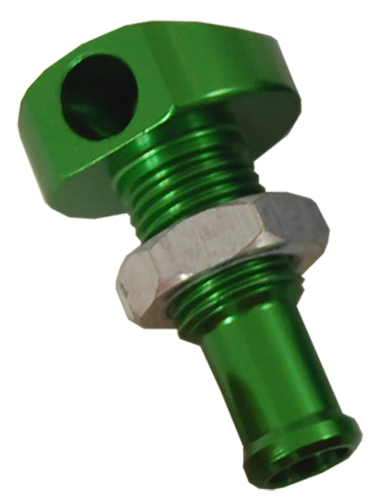 BILLET THRU-HULL WATER FITTING GREEN 3/8