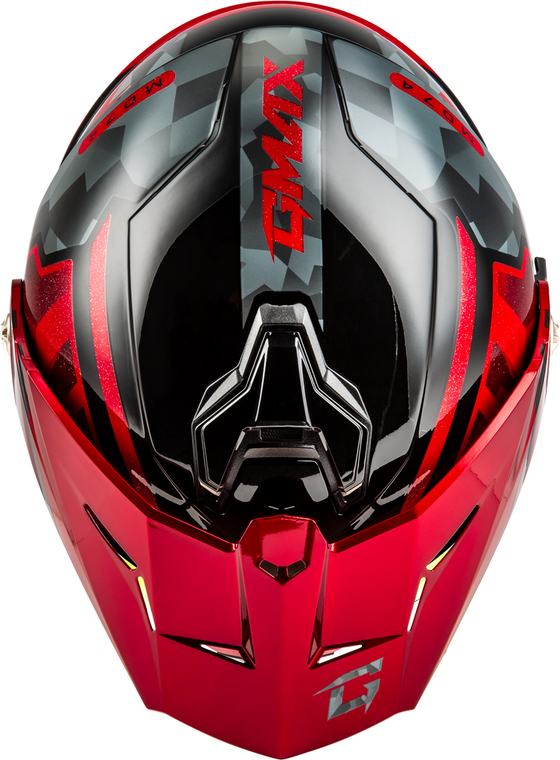 Load image into Gallery viewer, MD-74 STRIKER MODULAR HELMET W RED SHIELD BLK/GRY/RD MTLC 2X M17411158 image 3
