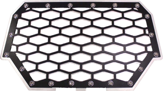 2-PANEL FRONT GRILL (BLACK/SILVER) RZR-FG2-BLK image 1