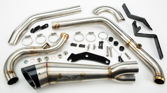 COMP S 2IN1 EXHAUST SOFTAIL W/TURNOUT BRUSHED 005-5140199 image 1