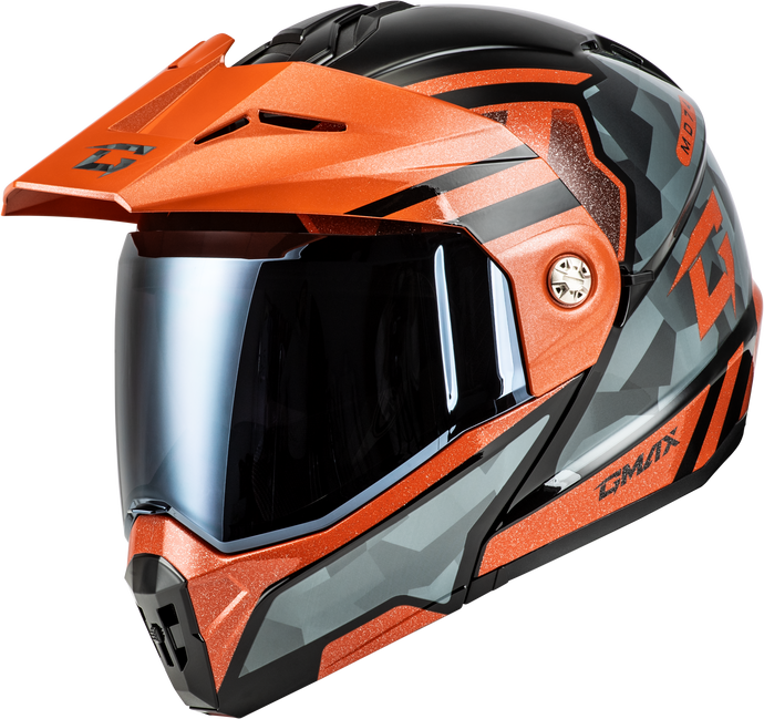 MD-74 STRIKER MODULAR HELMET W SMK SHIELD BLK/GRY/OR MTLC MD M17411255 image 1
