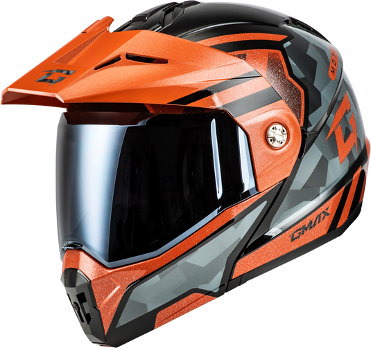 MD-74 STRIKER MODULAR HELMET W SMK SHIELD BLK/GRY/OR MTLC MD M17411255 image 1