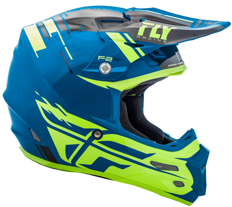 Load image into Gallery viewer, F2 CARBON FORGE HELMET BLACK/HI-VIS/BLUE SM 73-4233-5-S image 2
