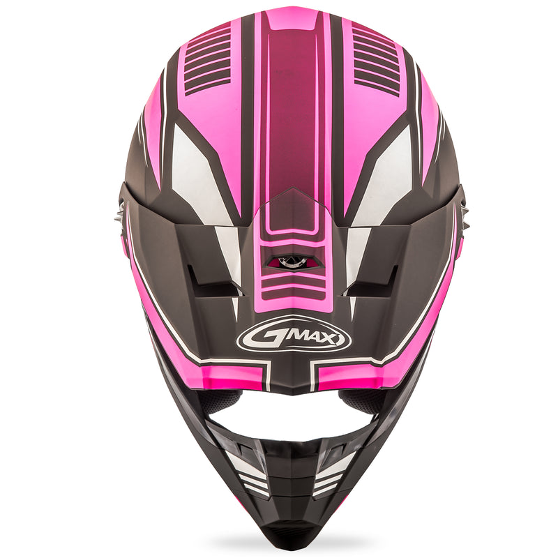 Load image into Gallery viewer, YOUTH MX-46Y OFF-ROAD UNCLE HELMET MATTE BLACK/PINK YL G3467402 F.TC-14 image 4
