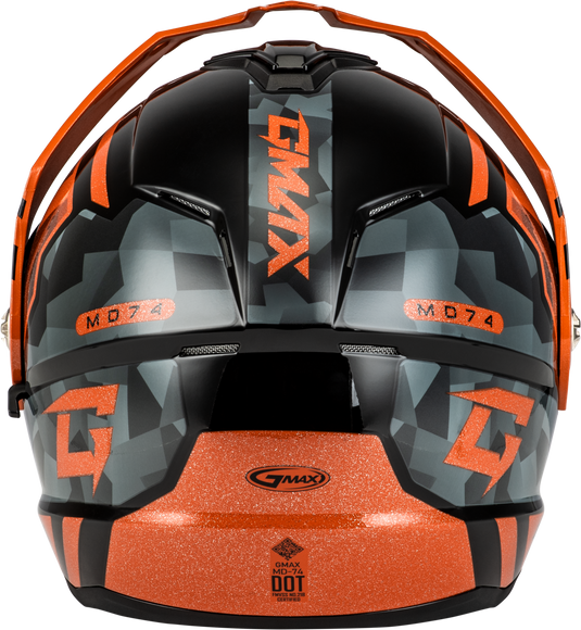 MD-74 STRIKER MODULAR HELMET W SMK SHIELD BLK/GRY/OR MTLC LG M17411256 image 2