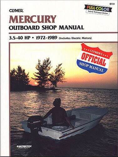 CLYMER MANUAL, MERCURY 3.5-40 HP OB 72-1989 274158