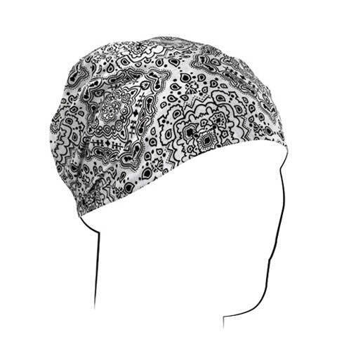 HEADWRAP, COTTON, WHITE PAISLEY 830895