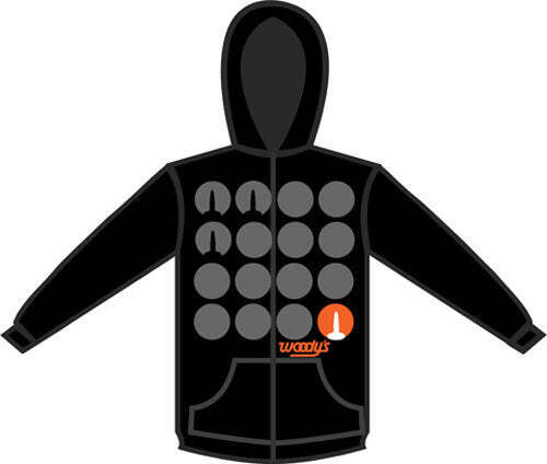 WOODY'S STAND OUT MENS ZIP UP HOODIE BLACK X-LARGE 214049