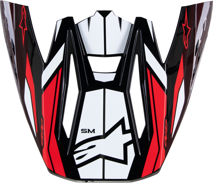 S-M5 VISOR ACTION 2 BLK/WHT/BRT RD GLOSSY 8986023-1304-OS image 1