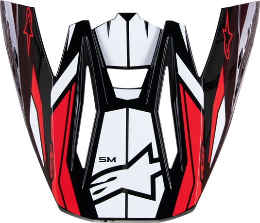 S-M5 VISOR ACTION 2 BLK/WHT/BRT RD GLOSSY 8986023-1304-OS image 1