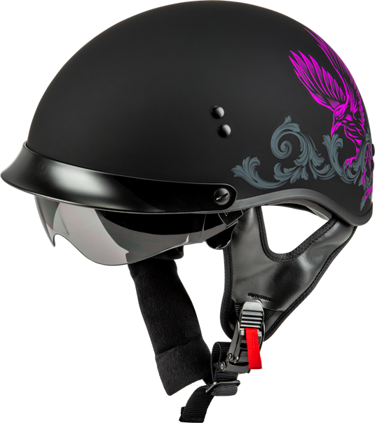 HH-65 CORVUS HELMET W/PEAK MATTE BLACK/PURPLE/GREY XS H96510963 image 2