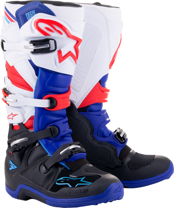 TECH 7 BOOTS BLACK/BLUE/RED/WHITE SZ 9 2012014-1732-9 image 1
