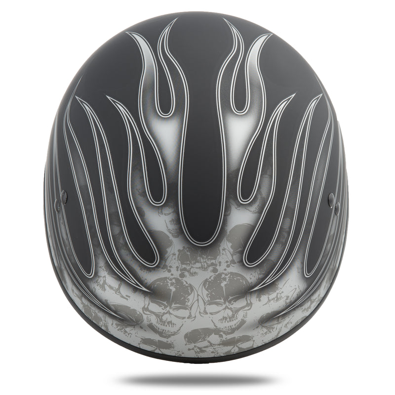 Load image into Gallery viewer, GM-65 HALF HELMET FLAME MATTE BLACK/DARK SILVER LG G1657336 image 4
