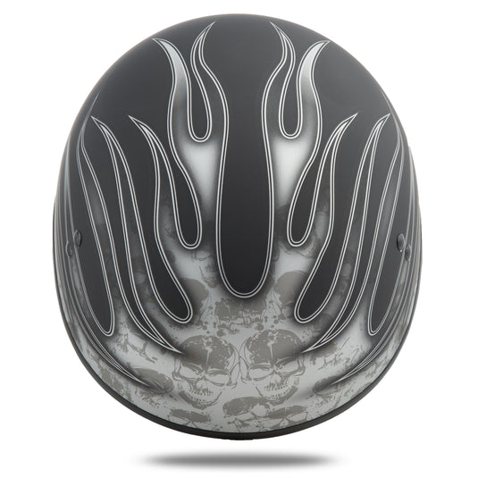 GM-65 HALF HELMET FLAME MATTE BLACK/DARK SILVER LG G1657336 image 4