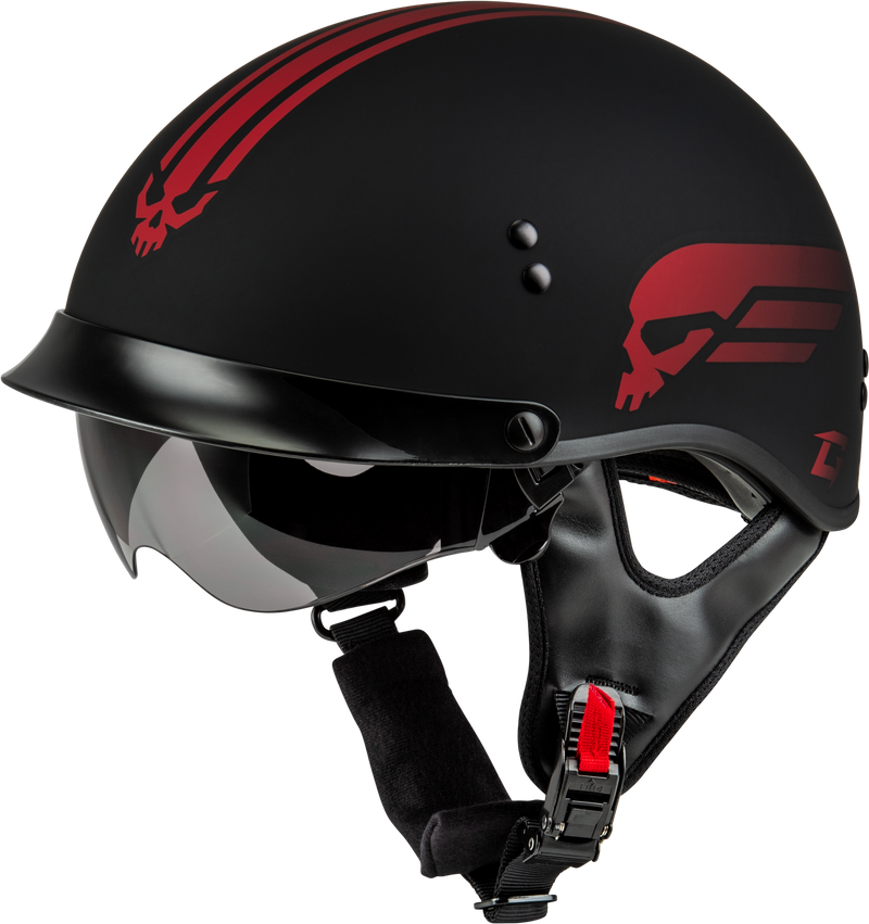 Load image into Gallery viewer, HH-65 RETRIBUTION HELMET W/PEAK MATTE BLACK/RED 2X H96511328 image 2
