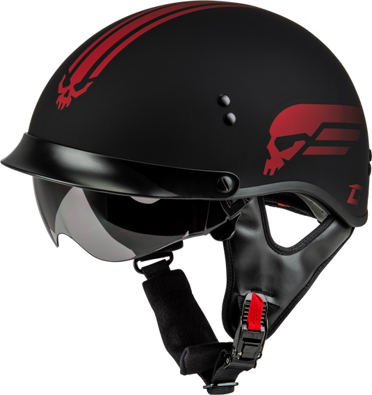 HH-65 RETRIBUTION HELMET W/PEAK MATTE BLACK/RED MD H96511325 image 2