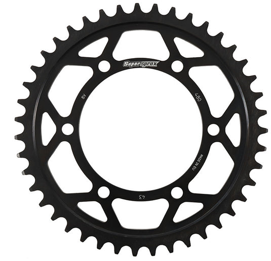 REAR EDGE SPROCKET STEEL 43T-525 BLK SUZ/YAM RFA-480-43-BLK image 1