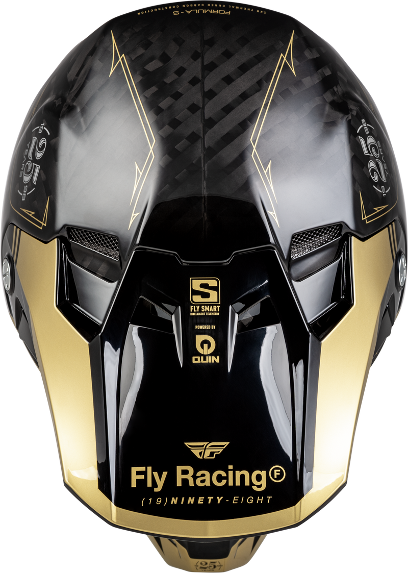 Load image into Gallery viewer, YOUTH FORMULA S CARBON LEGACY HELMET BLACK/GOLD YL 73-4446YL image 3
