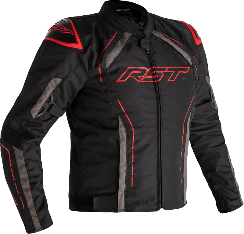 Load image into Gallery viewer, S1 CE JACKET BLACK/GREY/RED TEXTILE SM 102559GRY-40 image 1
