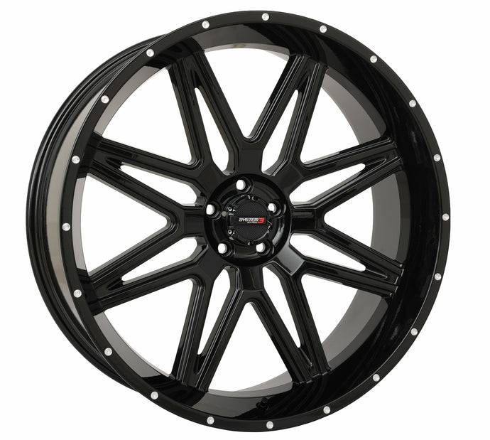 ST7 WHEEL 24X9 5+4 (0MM) 4/156 GLOSS BLACK 24S3-7156 image 1