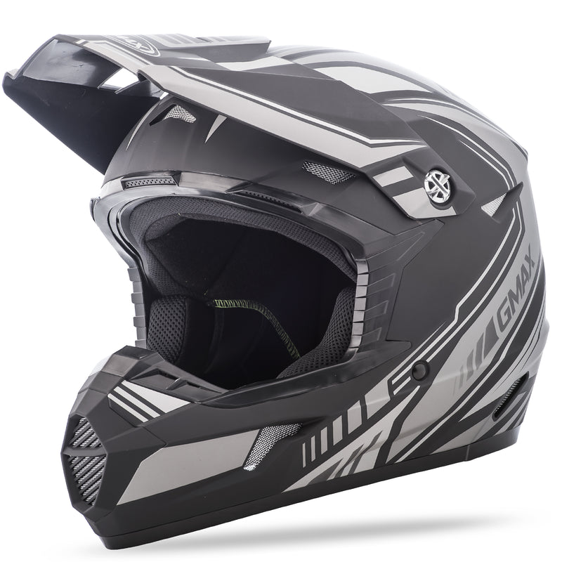 Load image into Gallery viewer, YOUTH MX-46Y OFF-ROAD UNCLE HELMET MATTE BLACK/SIVLER YL G3467452 TC-17F image 1
