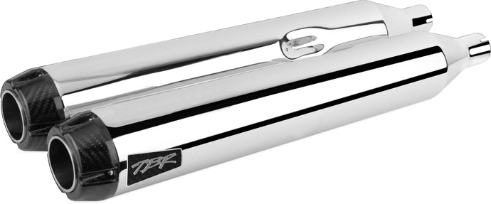 COMP S SLIP-ON TOURING M8 CHROME W/CARBON END CAP 005-4550499D image 1