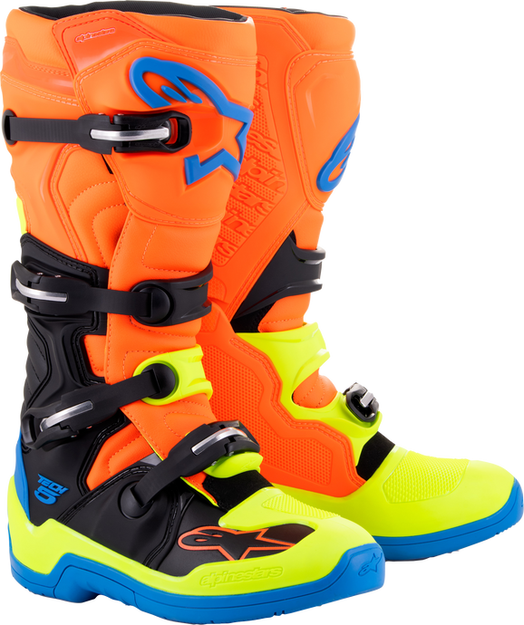 TECH 5 BOOTS BLUE/ORANGE/YELLOW FLUO SZ 6 2015015-4755-6 image 1