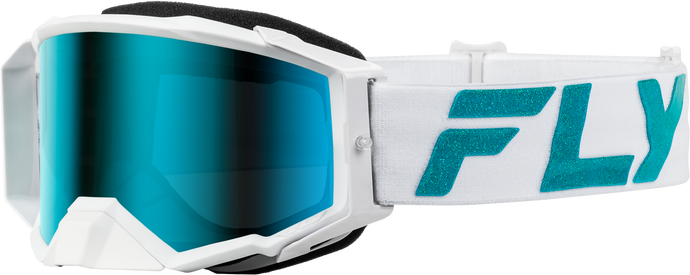 ZONE ELITE GOGGLE WHITE/TEAL W/ BLUE/TEAL MIR/SKY BLUE LENS 37-51907 image 1