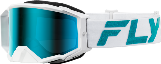 ZONE ELITE GOGGLE WHITE/TEAL W/ BLUE/TEAL MIR/SKY BLUE LENS 37-51907 image 1