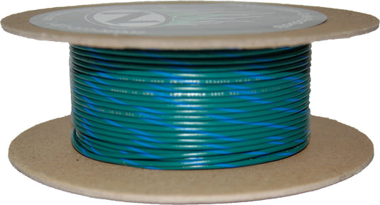 100' SPOOL 20-GAUGE WIRE (GREEN/BLUE STRIPE) NWR-56-100-20 image 1