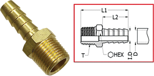 3/8 PIPE TO 3/8 HOSE BARB FITT MR-07304 image 1