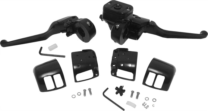 BLACK HANDLEBAR CNTRLS 9/16 W/O SWITCHES BLACK 96-06 26-095BK image 1