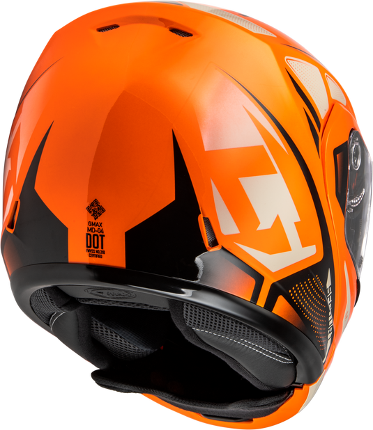 MD-04S SECTOR SNOW HELMET W/ ELECTRIC SHIELD ORANGE/BLK SM M4043284 image 2