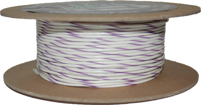 100' SPOOL 20-GAUGE WIRE (WHITE/VIOLET STRIPE) NWR-97-100-20 image 1