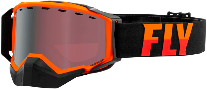 ZONE SNOW GOGGLE ORANGE/BLACK W/ SILVER MIRROR/ROSE LENS FLB-050 image 1