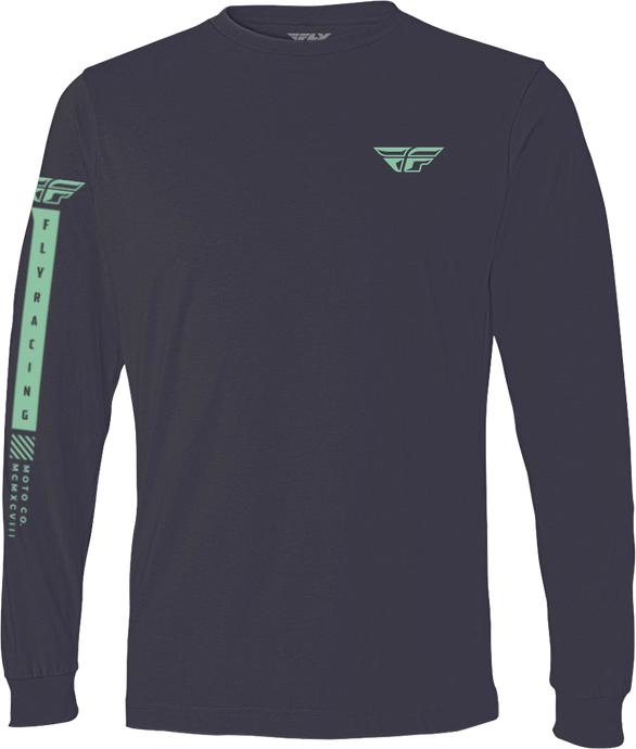 FLY TRIBE LONG SLEEVE TEE NAVY/GREEN XL 352-4162X image 1