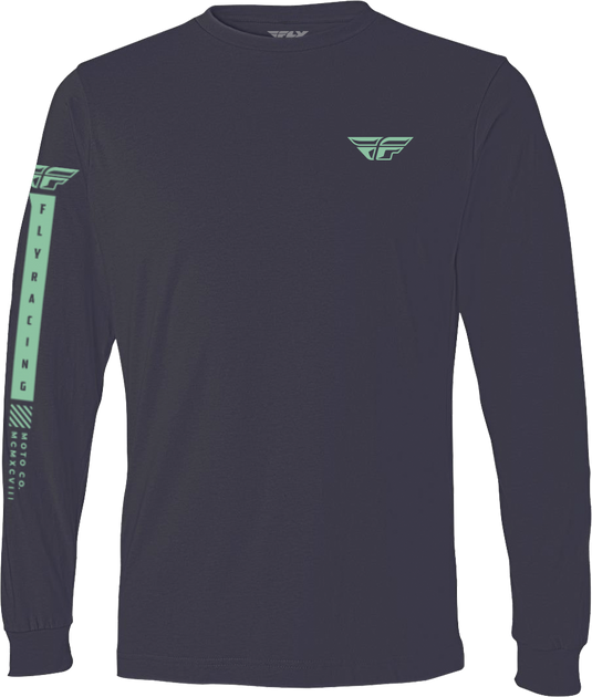FLY TRIBE LONG SLEEVE TEE NAVY/GREEN XL 352-4162X image 1