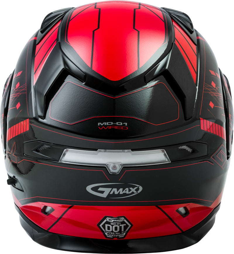 Load image into Gallery viewer, MD-01S MODULAR WIRED SNOW HELMET BLACK/RED XL G2011207D TC-1-ECE image 4
