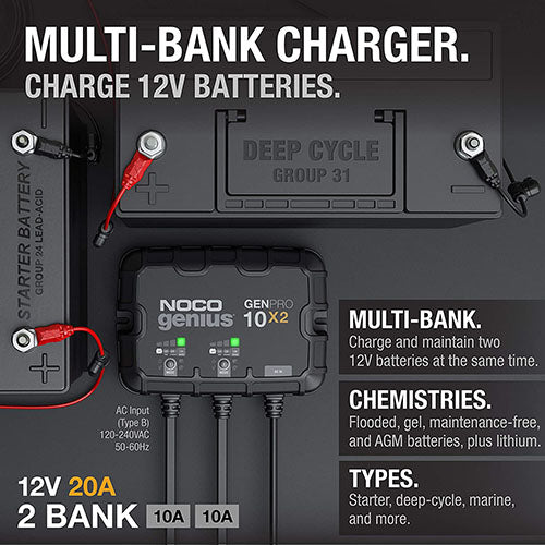 2-BANK 20A ONBOARD BATTERY CHARGER