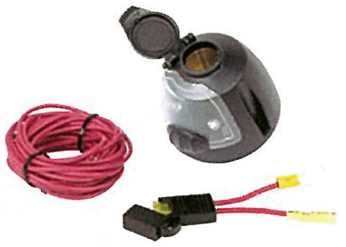 12 VOLT POWER SOCKET W/UTILITY LIGTH/17FT POWER WIRE & FUSE