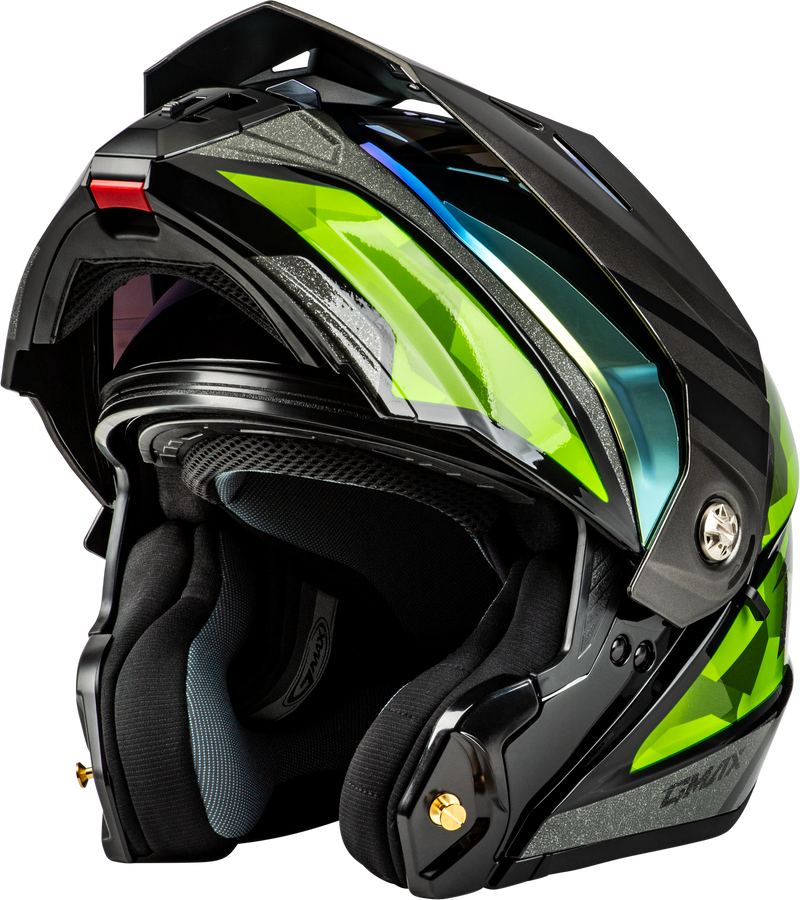 Load image into Gallery viewer, MD-74 STRIKER MODULAR HELMET W GLD SHLD BLK/SLVR/GRN MTLC XS M17411063 image 5
