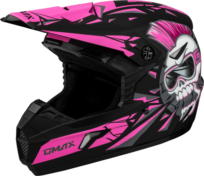 YOUTH MX-46Y UNSTABLE HELMET MATTE BLACK/PINK YL D3466172 image 1